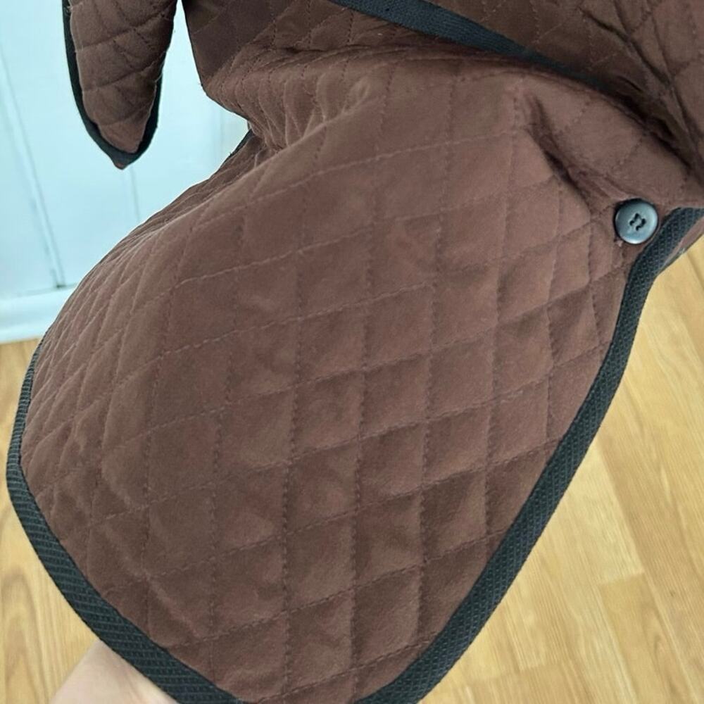 Diane Von Furstenberg Silk Quilted Jacket Brown Vintage Blazer Womens S - Picture 3 of 7